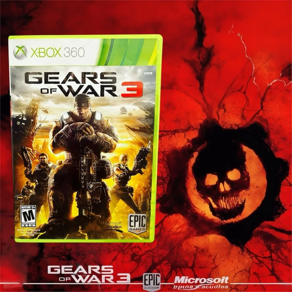 Xbox 360 Gears of War 3 CIB Complete w/ Manual + Sticker Pack Tested Working
